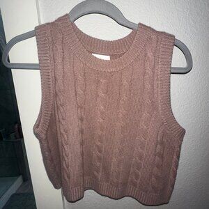 Sablyn Sleeveless Sweater (Pink/Brown)
